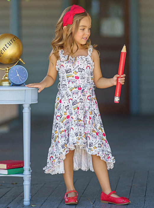 Mia Belle Girls Do Your Thing Doodle Hi-Lo Dress
