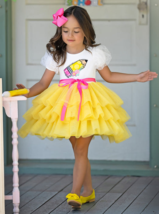 Mia Belle Girls Homeroom Ballerina Layered Tutu Dress