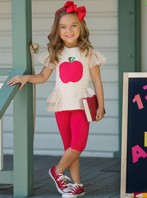 Mia Belle Girls Apply Ever After Ruffle Top and Legging Set