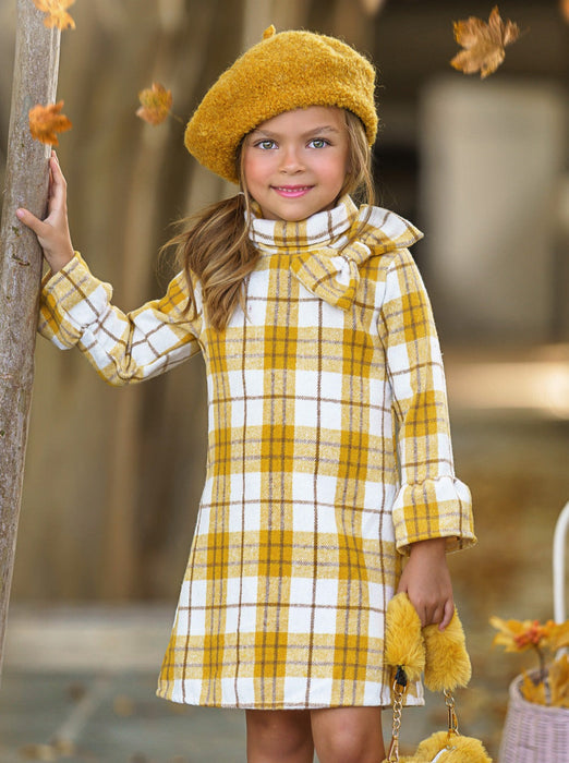 Mia Belle Girls Golden Girl Marigold Flannel Dress
