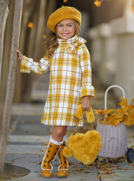 Mia Belle Girls Golden Girl Marigold Flannel Dress