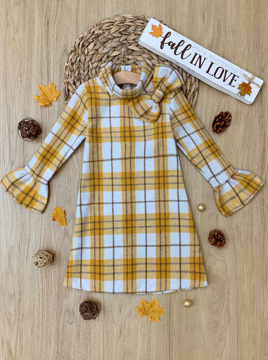 Mia Belle Girls Golden Girl Marigold Flannel Dress