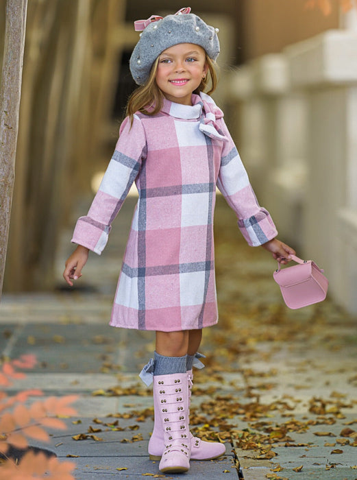 Mia Belle Girls Fall In Love Pink Plaid Flannel Dress