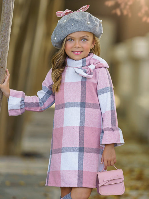 Mia Belle Girls Fall In Love Pink Plaid Flannel Dress