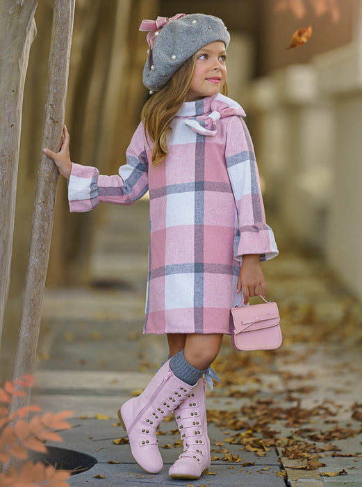 Mia Belle Girls Fall In Love Pink Plaid Flannel Dress