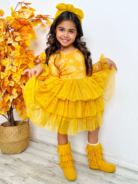 Mia Belle Girls Picture Perfect Falling Leaves Tutu Dress