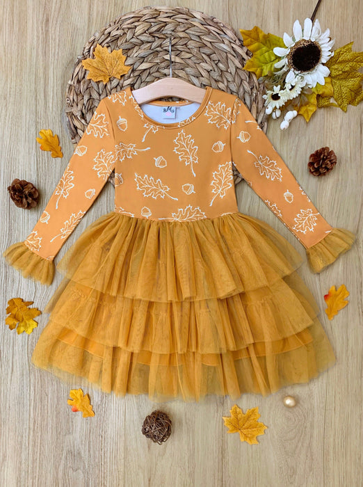 Mia Belle Girls Picture Perfect Falling Leaves Tutu Dress