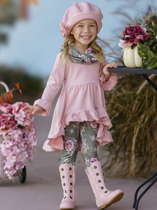 Mia Belle Girls Love You Bunches Tunic, Scarf And Legging Set