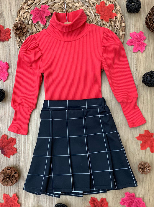 Mia Belle Girls Top of the Class Sweater and Pleated Skirt Set