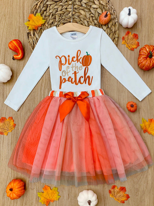 Mia Belle Girls Pick of the Patch Long Sleeve and Tutu Skirt Set