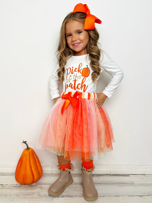 Mia Belle Girls Pick of the Patch Long Sleeve and Tutu Skirt Set