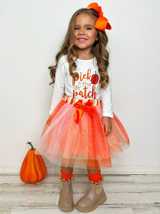 Mia Belle Girls Pick of the Patch Long Sleeve and Tutu Skirt Set