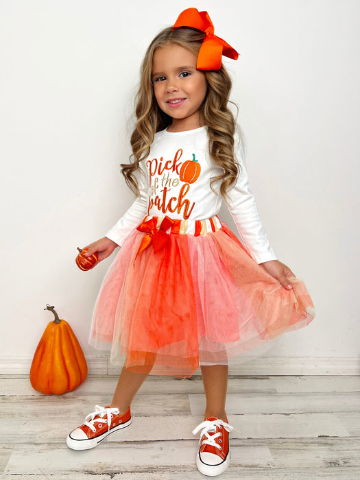 Mia Belle Girls Pick of the Patch Long Sleeve and Tutu Skirt Set