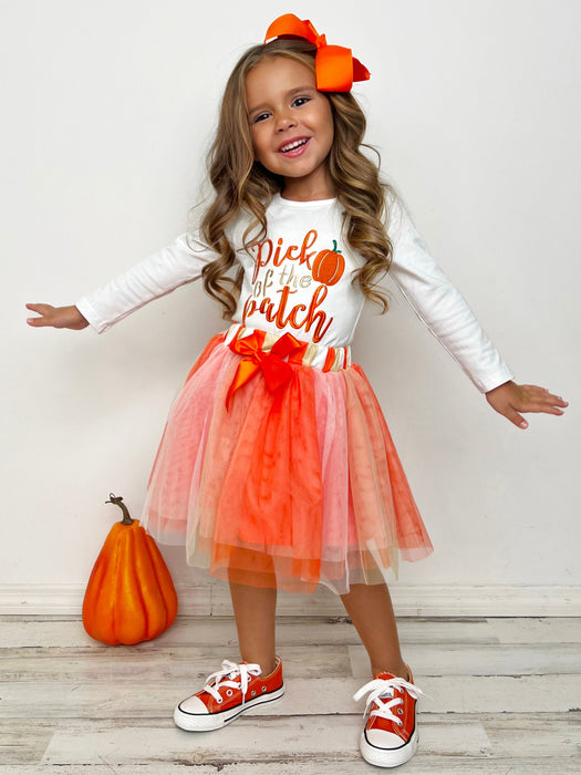 Mia Belle Girls Pick of the Patch Long Sleeve and Tutu Skirt Set