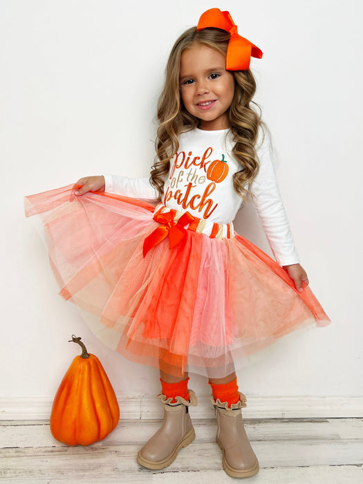 Mia Belle Girls Pick of the Patch Long Sleeve and Tutu Skirt Set