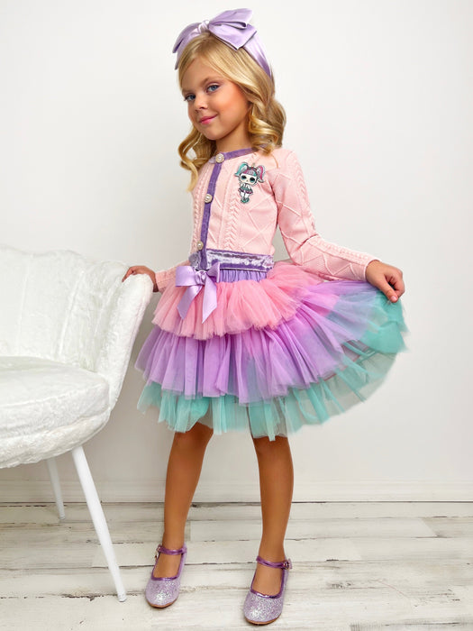 Mia Belle Girls L.O.L. SURPRISE! Unicorn Pastel Tutu Skirt Set