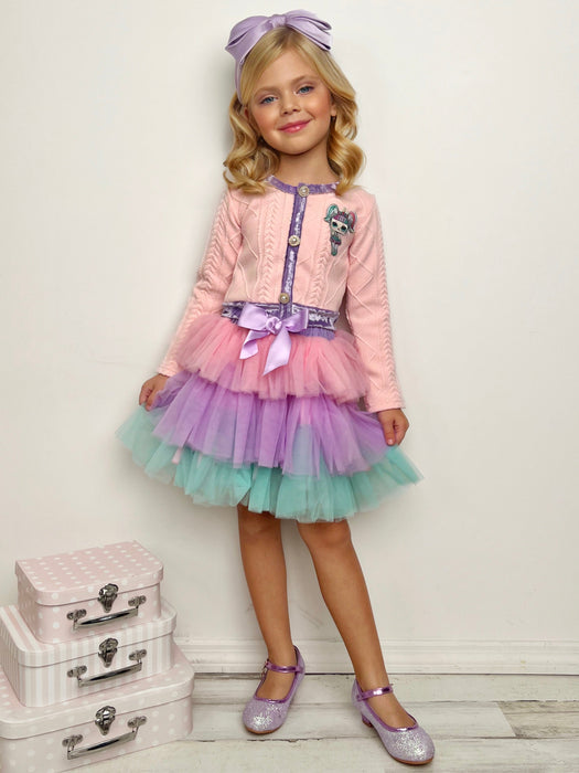 Mia Belle Girls L.O.L. SURPRISE! Unicorn Pastel Tutu Skirt Set