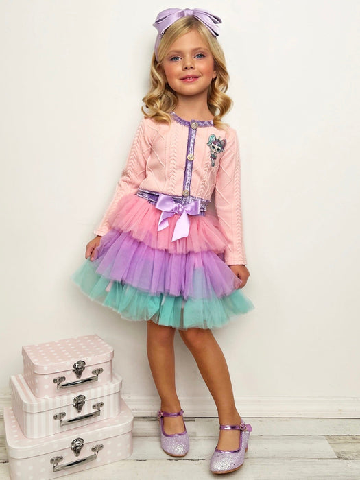 Mia Belle Girls L.O.L. SURPRISE! Unicorn Pastel Tutu Skirt Set