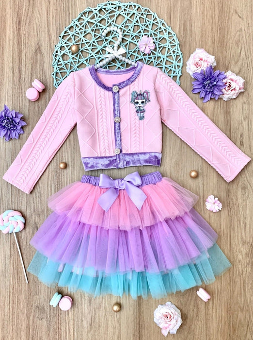 Mia Belle Girls L.O.L. SURPRISE! Unicorn Pastel Tutu Skirt Set