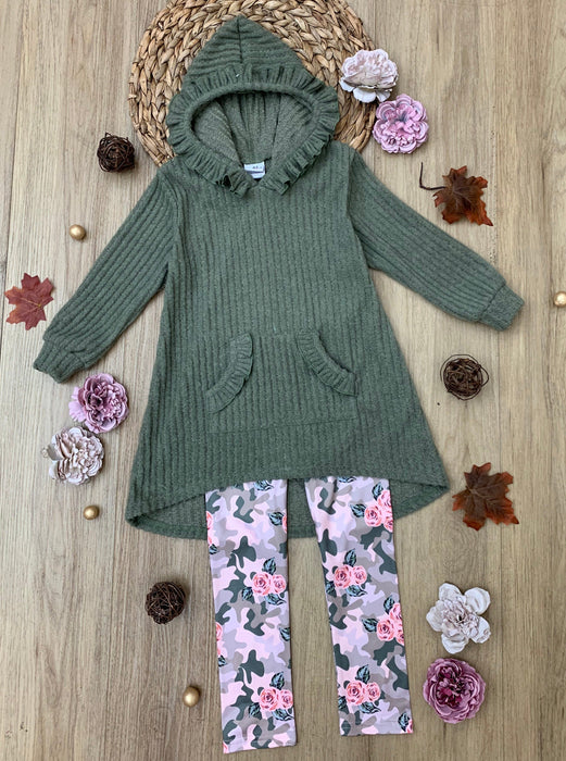 Mia Belle Girls Cozy Woodland Hooded Tunic and Camouflage Legging Set