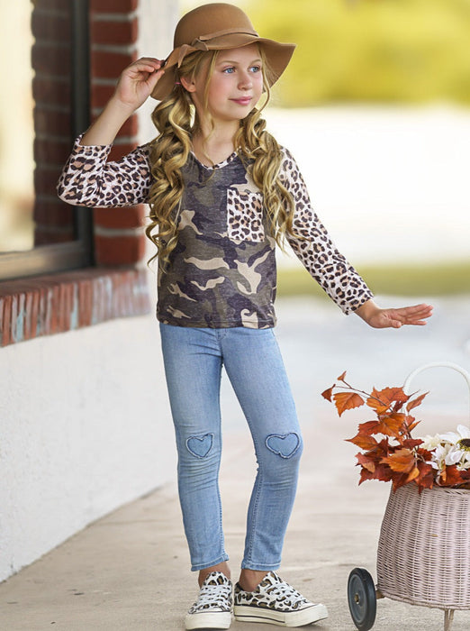 Mia Belle Girls Out In The Wild Long Sleeved Raglan Top
