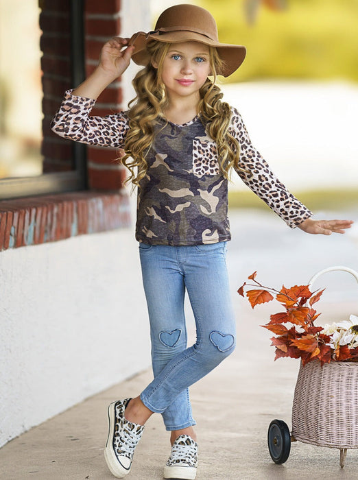 Mia Belle Girls Out In The Wild Long Sleeved Raglan Top