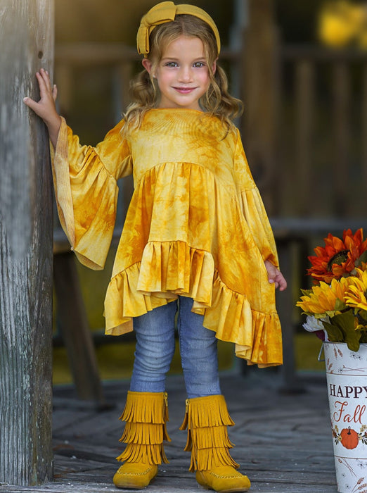 Mia Belle Girls Golden Zoe Boho Tie-Dye Tunic