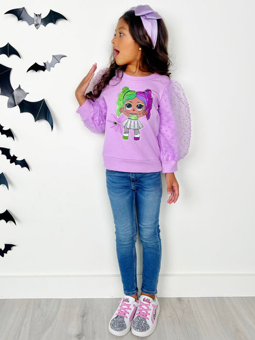 Mia Belle Girls L.O.L. SURPRISE! Cheer Boo Tulle Sleeve Top