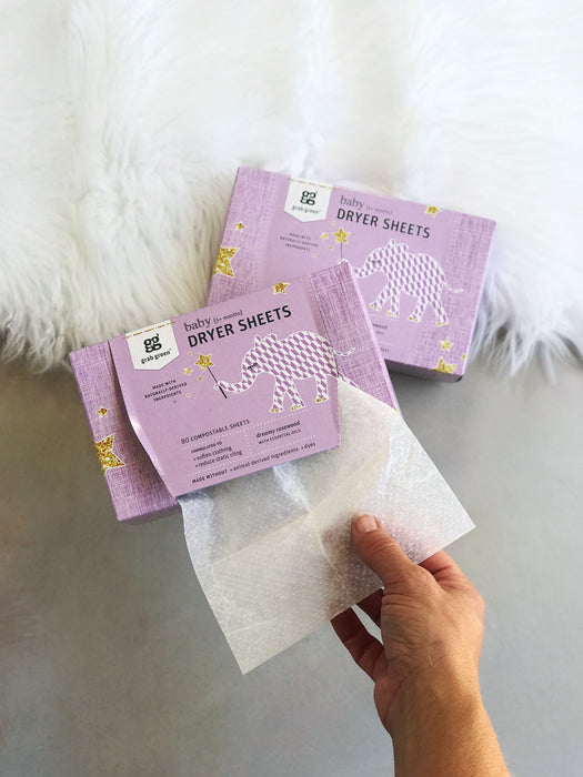 Grab Green Baby Dryer Sheets {5+ months} - Dreamy Rosewood - 2 Pack