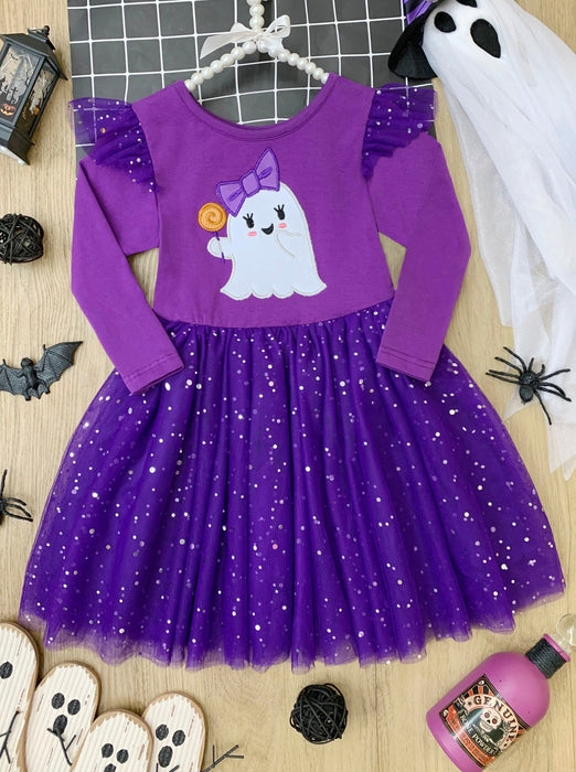 Mia Belle Girls Hey Boo Glitter Tutu Dress