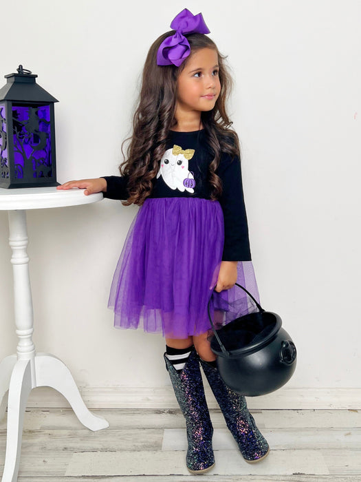 Mia Belle Girls Haunting For Treats Polka Dot Tutu Dress