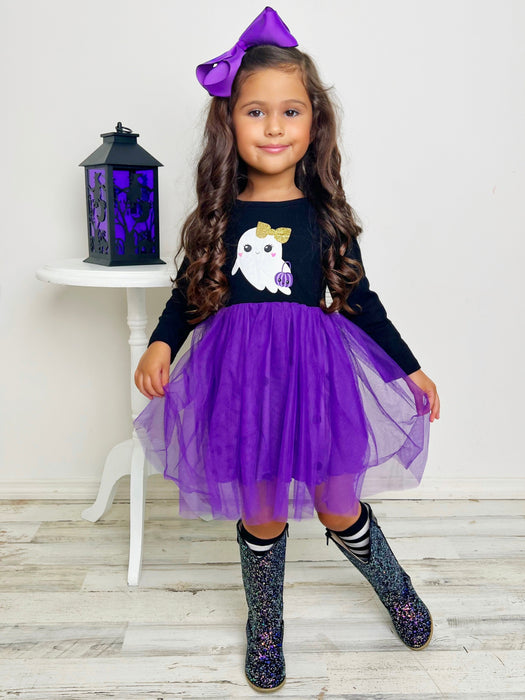 Mia Belle Girls Haunting For Treats Polka Dot Tutu Dress