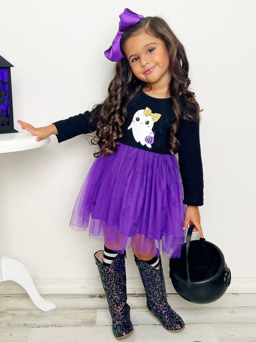 Mia Belle Girls Haunting For Treats Polka Dot Tutu Dress