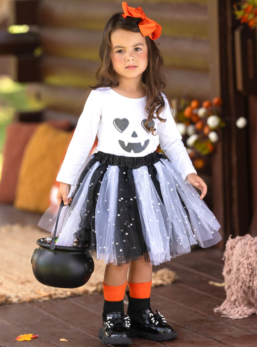 Mia Belle Girls Jackie-Lantern Tutu Skirt Set