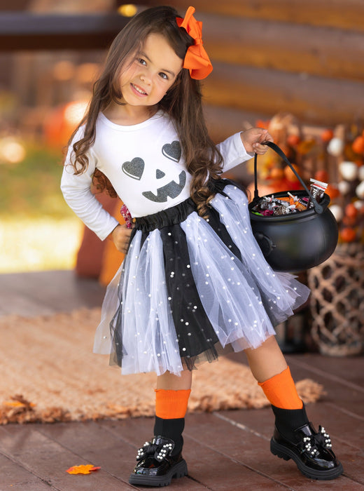 Mia Belle Girls Jackie-Lantern Tutu Skirt Set