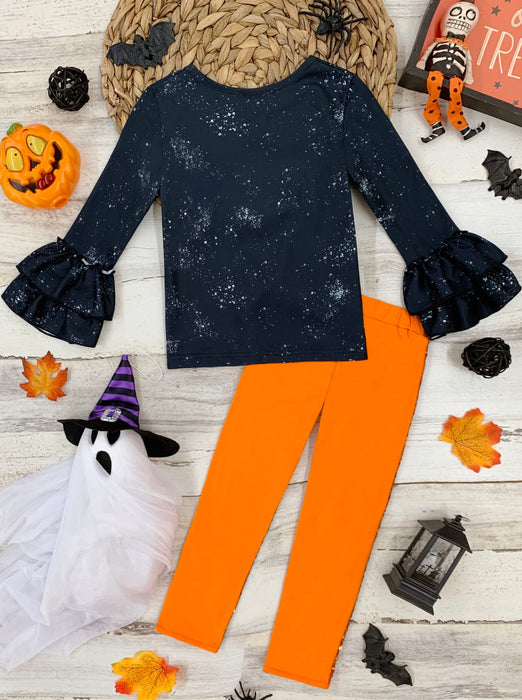 Mia Belle Girls Boo Y'all Sequin Pants Set