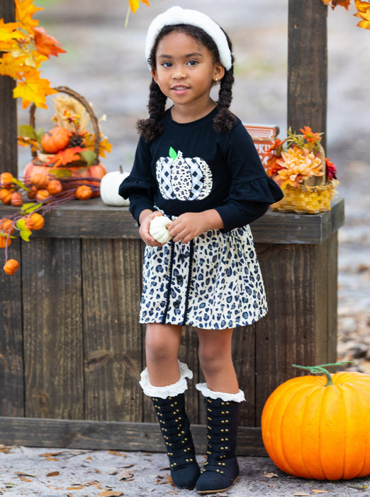 Mia Belle Girls Wild Pump-Queen Leopard Skirt Set