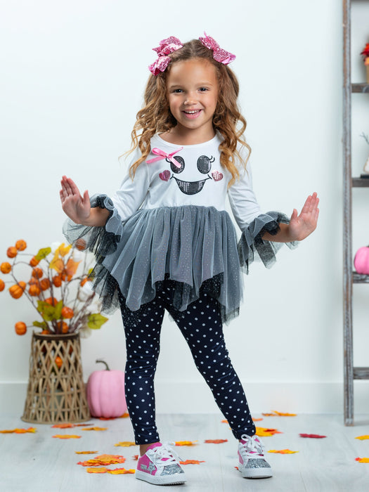 Mia Belle Girls It's A Boo Thing Tutu Tunic and Legging Set