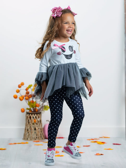 Mia Belle Girls It's A Boo Thing Tutu Tunic and Legging Set