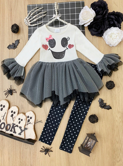 Mia Belle Girls It's A Boo Thing Tutu Tunic and Legging Set