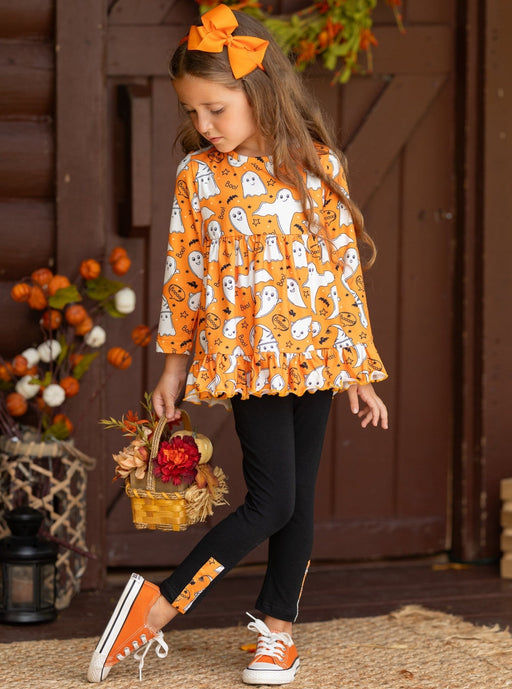 Mia Belle Girls Fun-tastic Flying Ghosts Halloween Legging Set