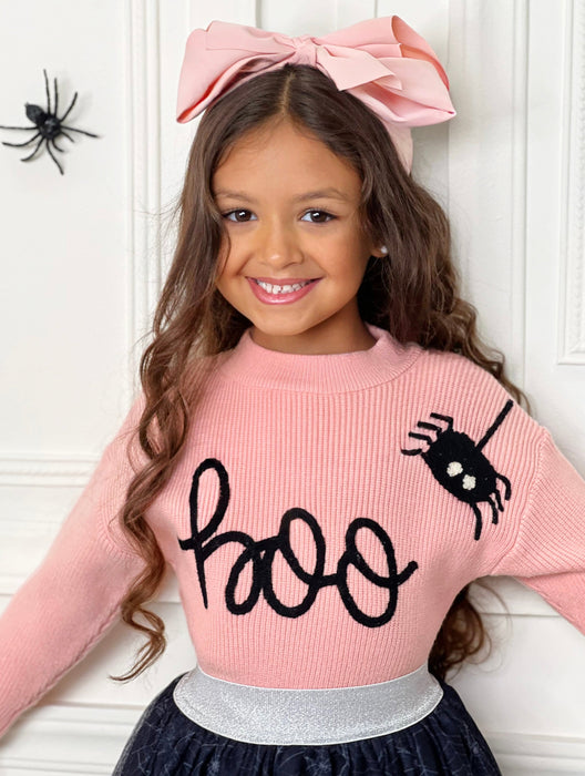 Mia Belle Girls Halloween Boo Top and Spider Tutu Skirt Set