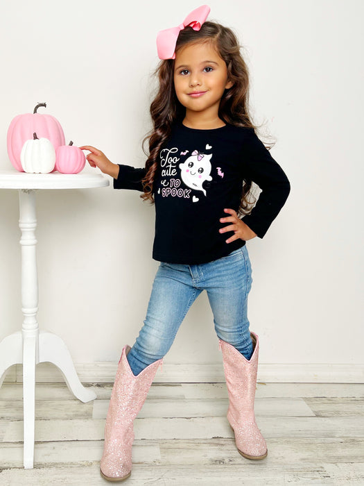 Mia Belle Girls Too Cute To Spook Long Sleeve Top