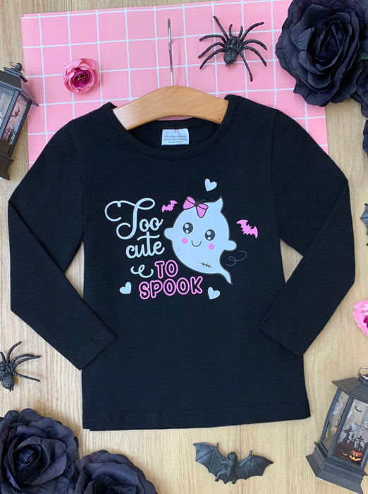 Mia Belle Girls Too Cute To Spook Long Sleeve Top