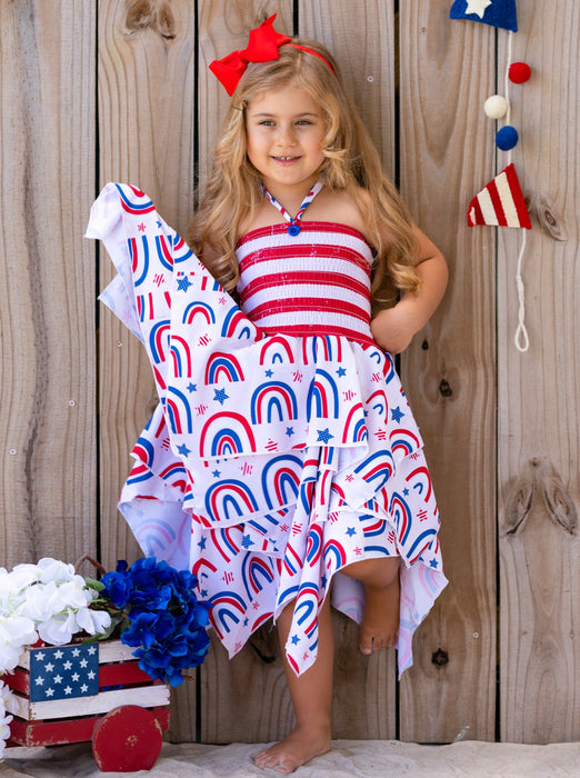 Mia Belle Girls USA Celebration Handkerchief Dress