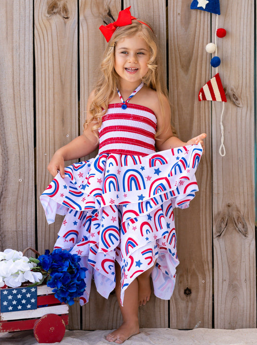 Mia Belle Girls USA Celebration Handkerchief Dress