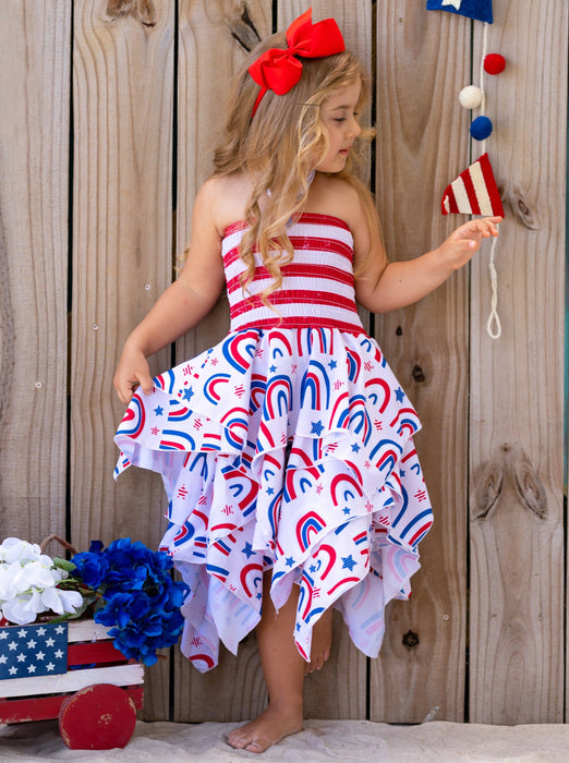 Mia Belle Girls USA Celebration Handkerchief Dress