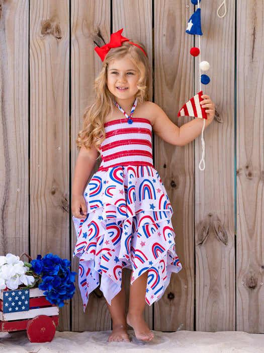 Mia Belle Girls USA Celebration Handkerchief Dress