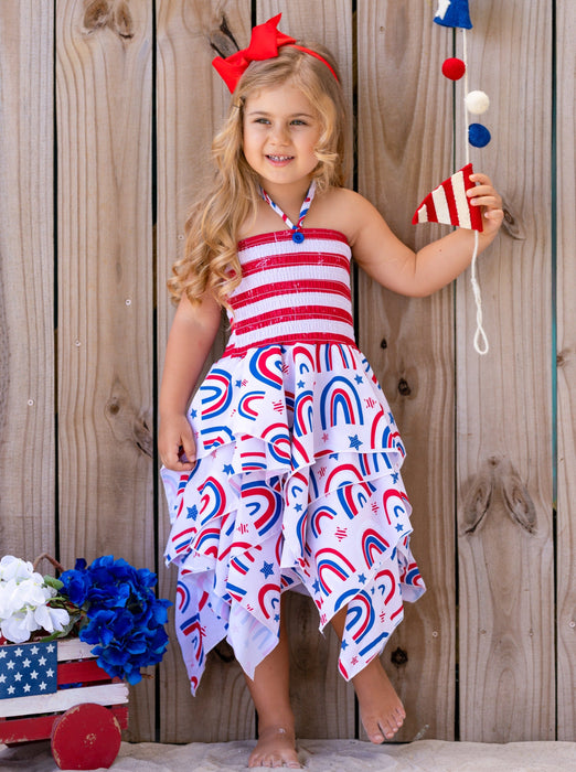 Mia Belle Girls USA Celebration Handkerchief Dress