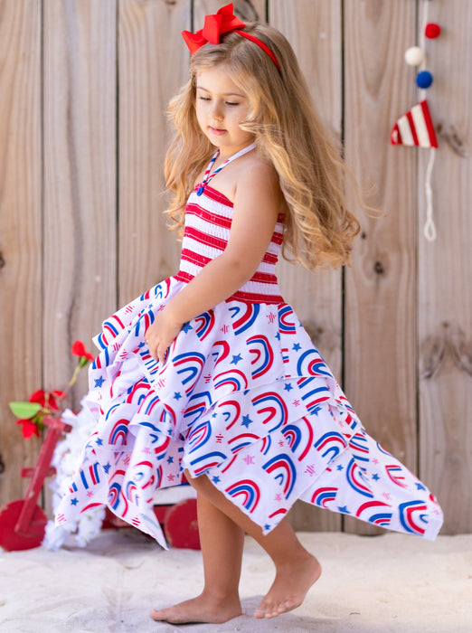 Mia Belle Girls USA Celebration Handkerchief Dress